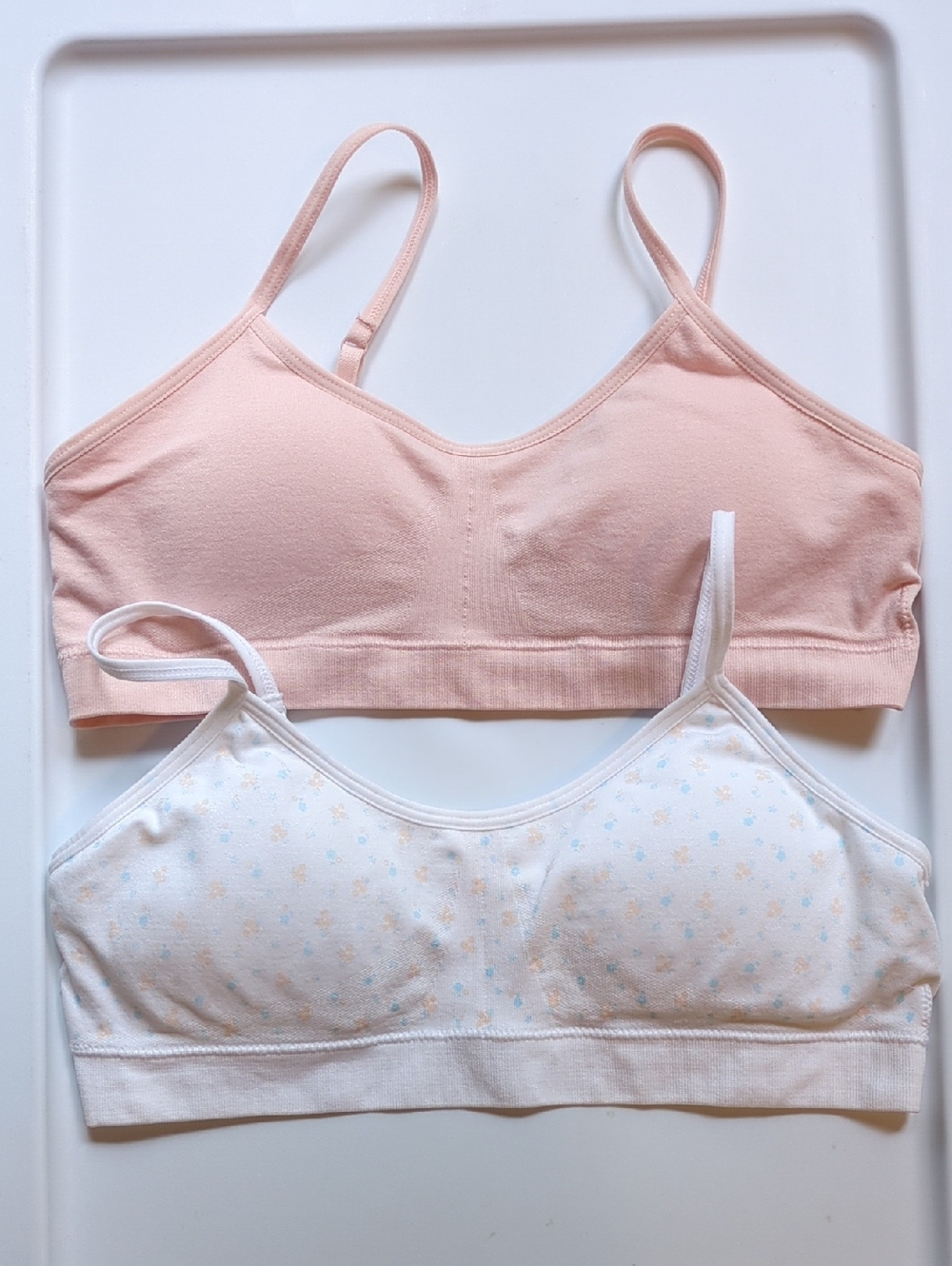 Bundle: 2 Art Class Bralettes, Girls XL Bras, Removable Pads, Raceback, Stretchy